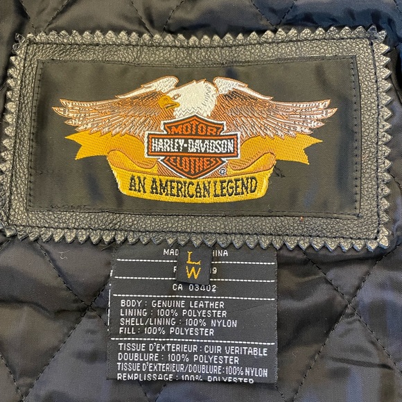 Women’s Harley Davidson Genuine Leather Riding Jacket size large - Picture 7 of 8